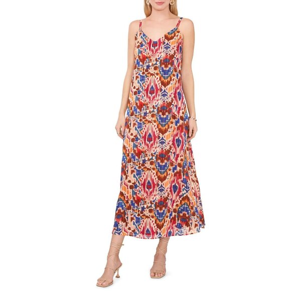 Vince Camuto Women's Printed Sleeveless Tie Shoulder Jumpsuit Brown Size S $70 - Picture 1 of 3